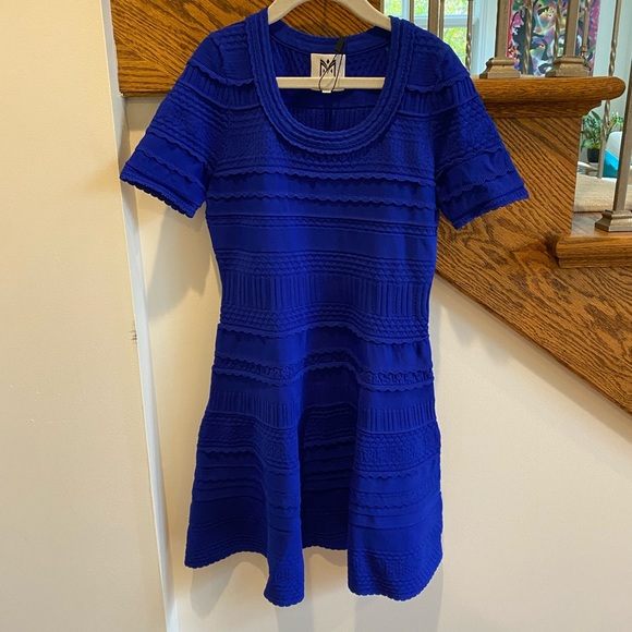 Milly Minis textured Blue fit & flare dress NWT - Picture 3 of 7